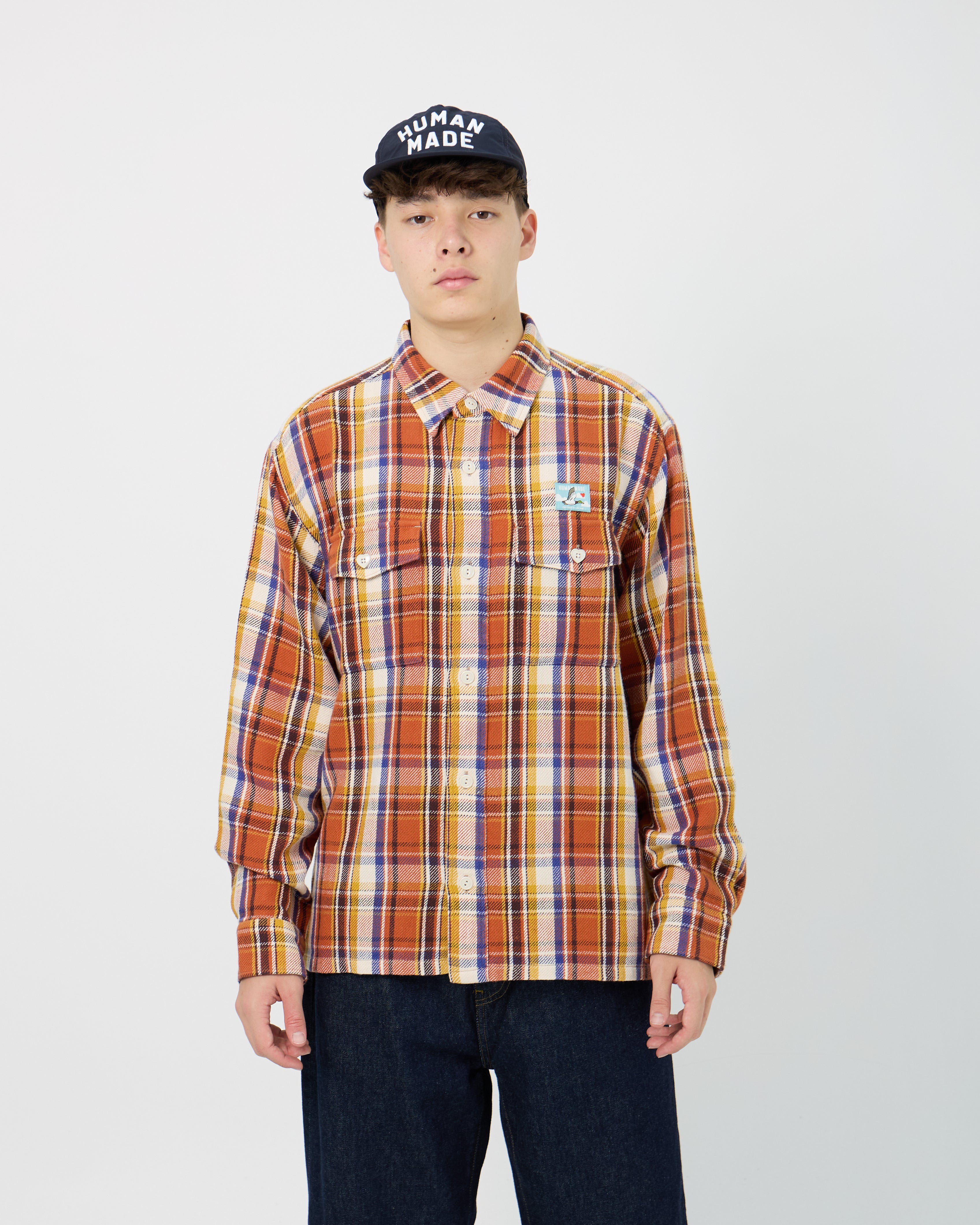 Human Made Check L/S Shirt | Orange