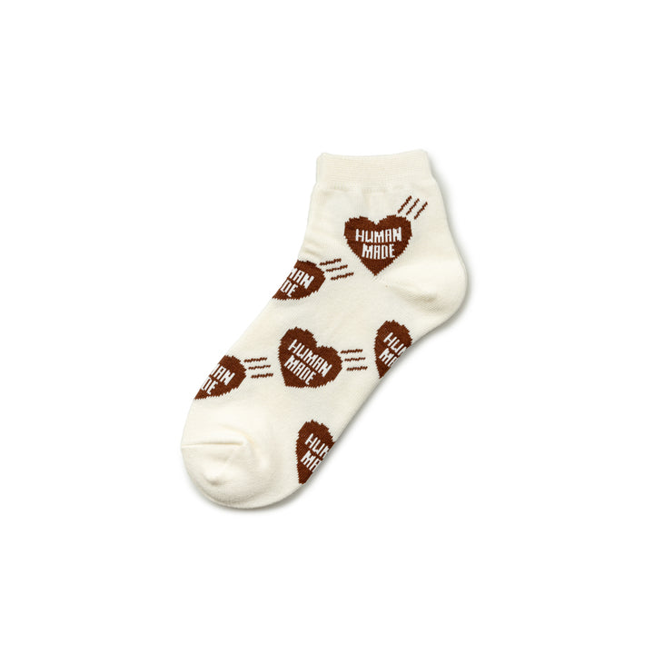 Heart Pattern Short Socks | Brown