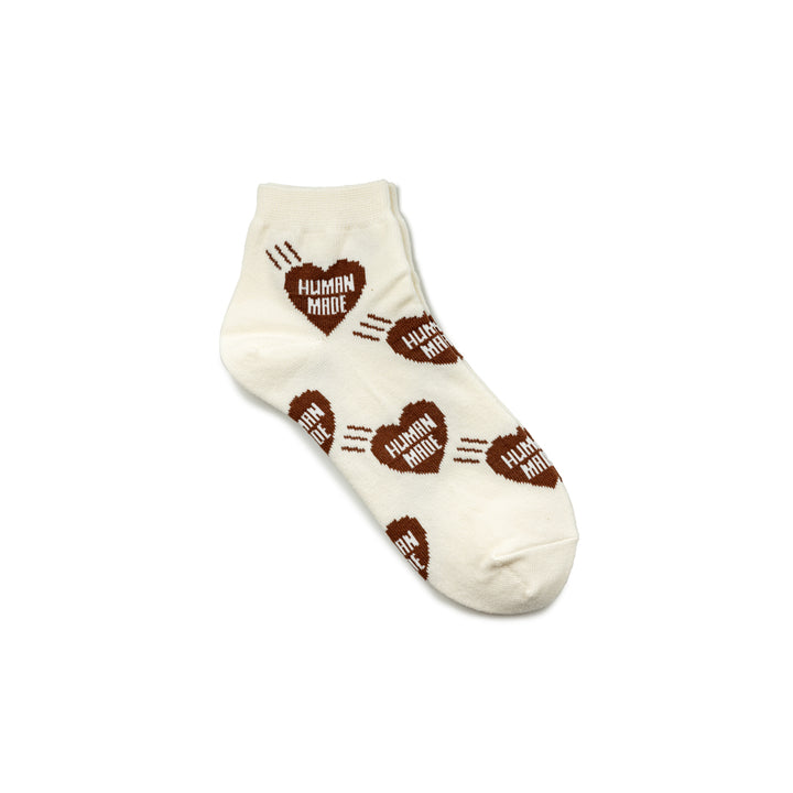 Heart Pattern Short Socks | Brown