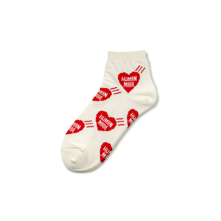 Heart Pattern Short Socks | Red