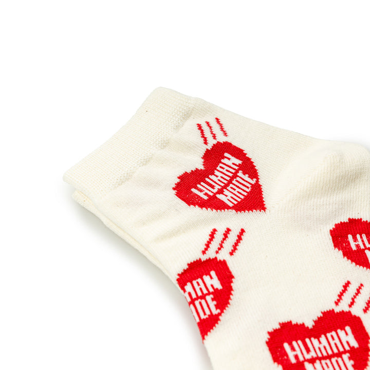 Heart Pattern Short Socks | Red