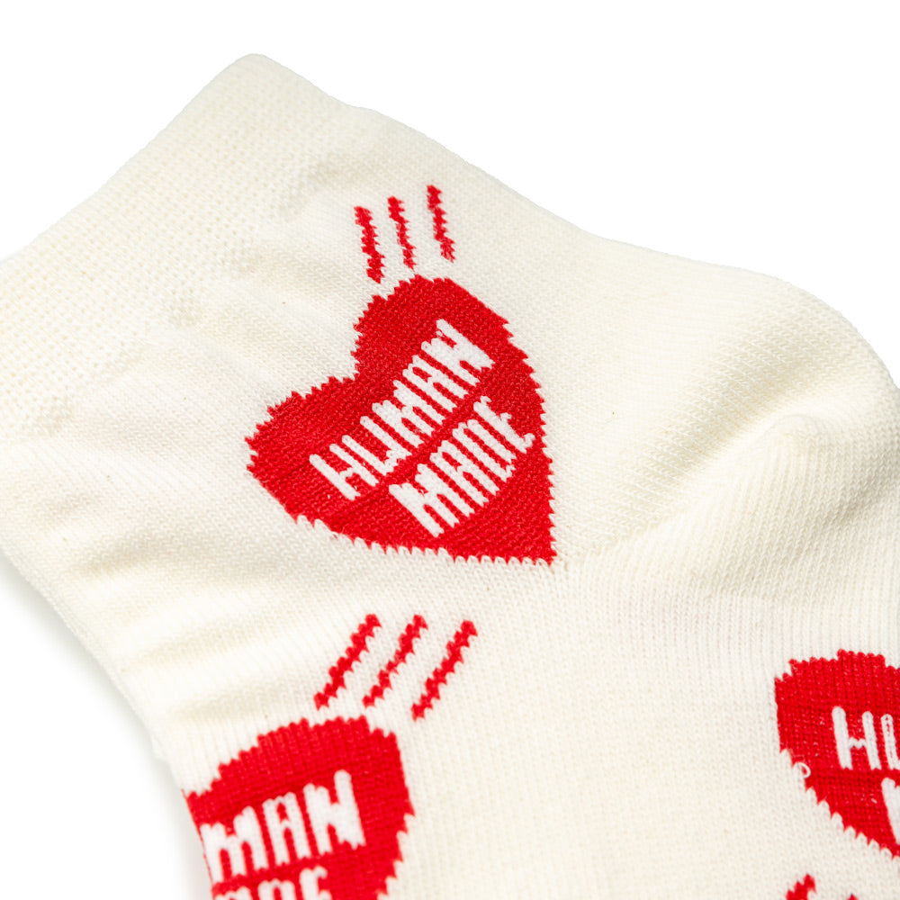 Heart Pattern Short Socks | Red