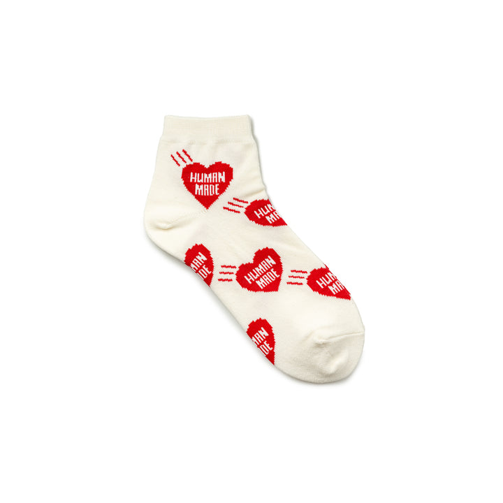 Heart Pattern Short Socks | Red