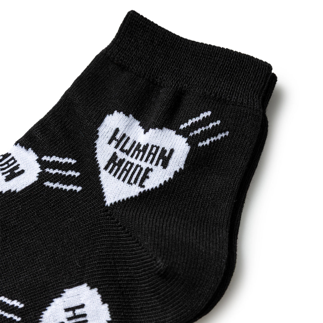 Heart Short Socks | Black