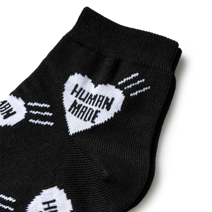 Heart Short Socks | Black