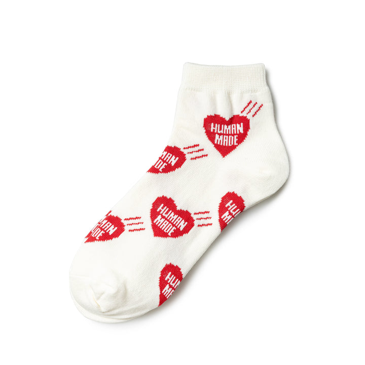 Heart Short Socks | White