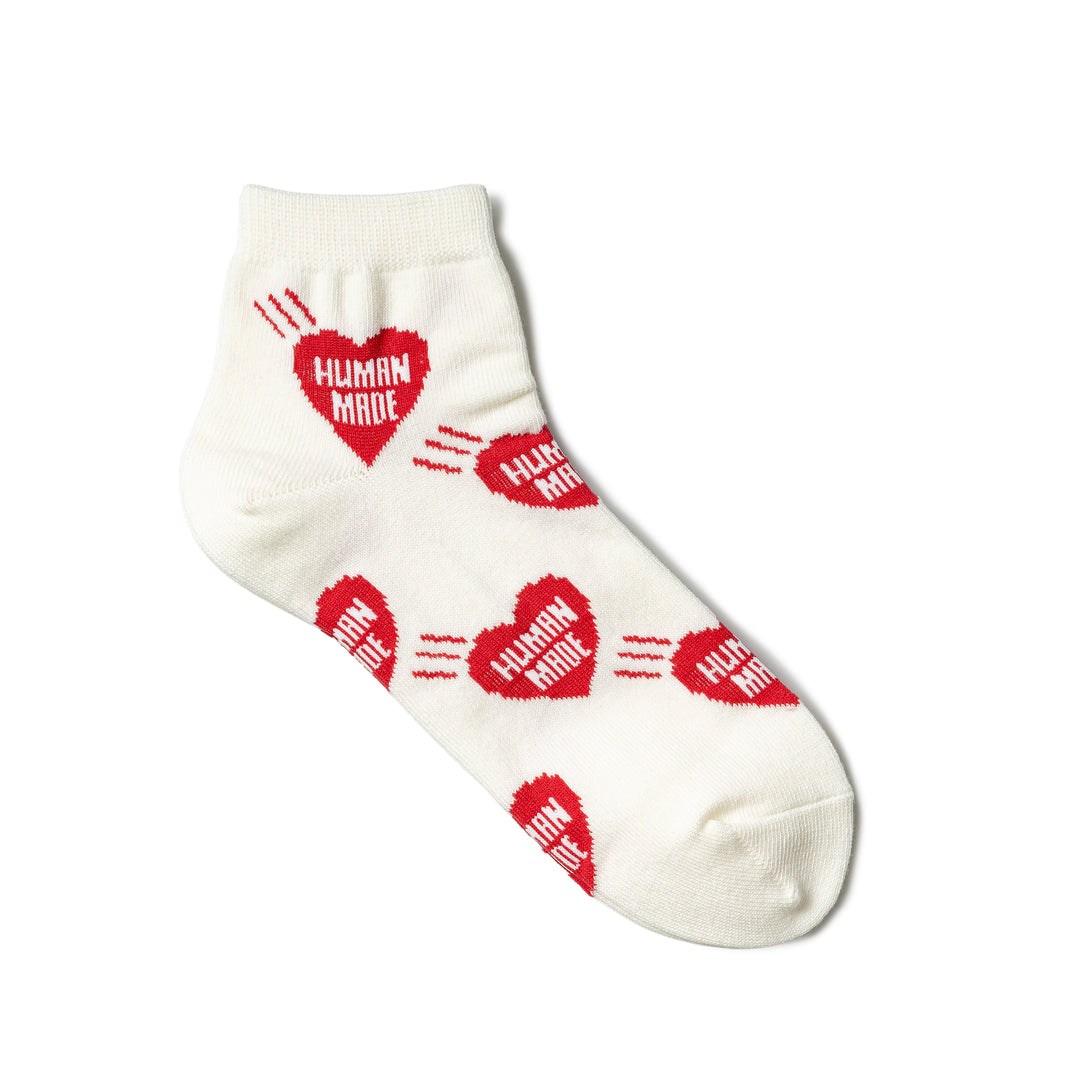 Heart Short Socks | White