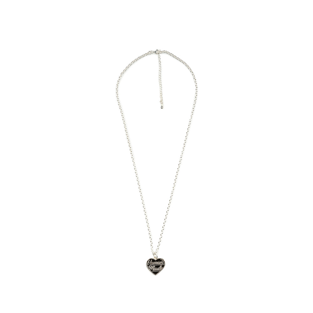 Heart Silver Necklace | Black
