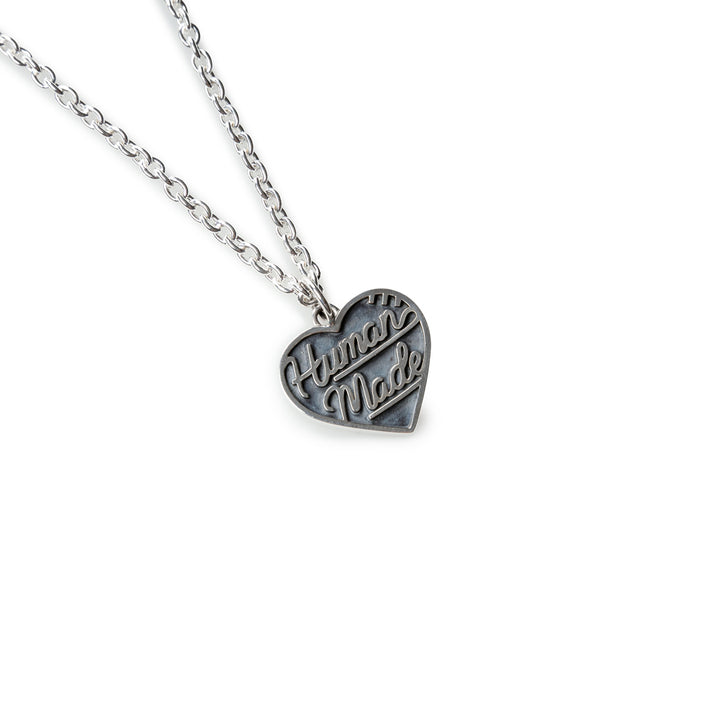 Heart Silver Necklace | Black