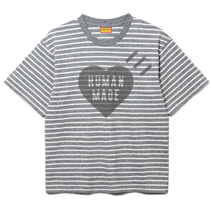 Heart Striped Tee | Grey