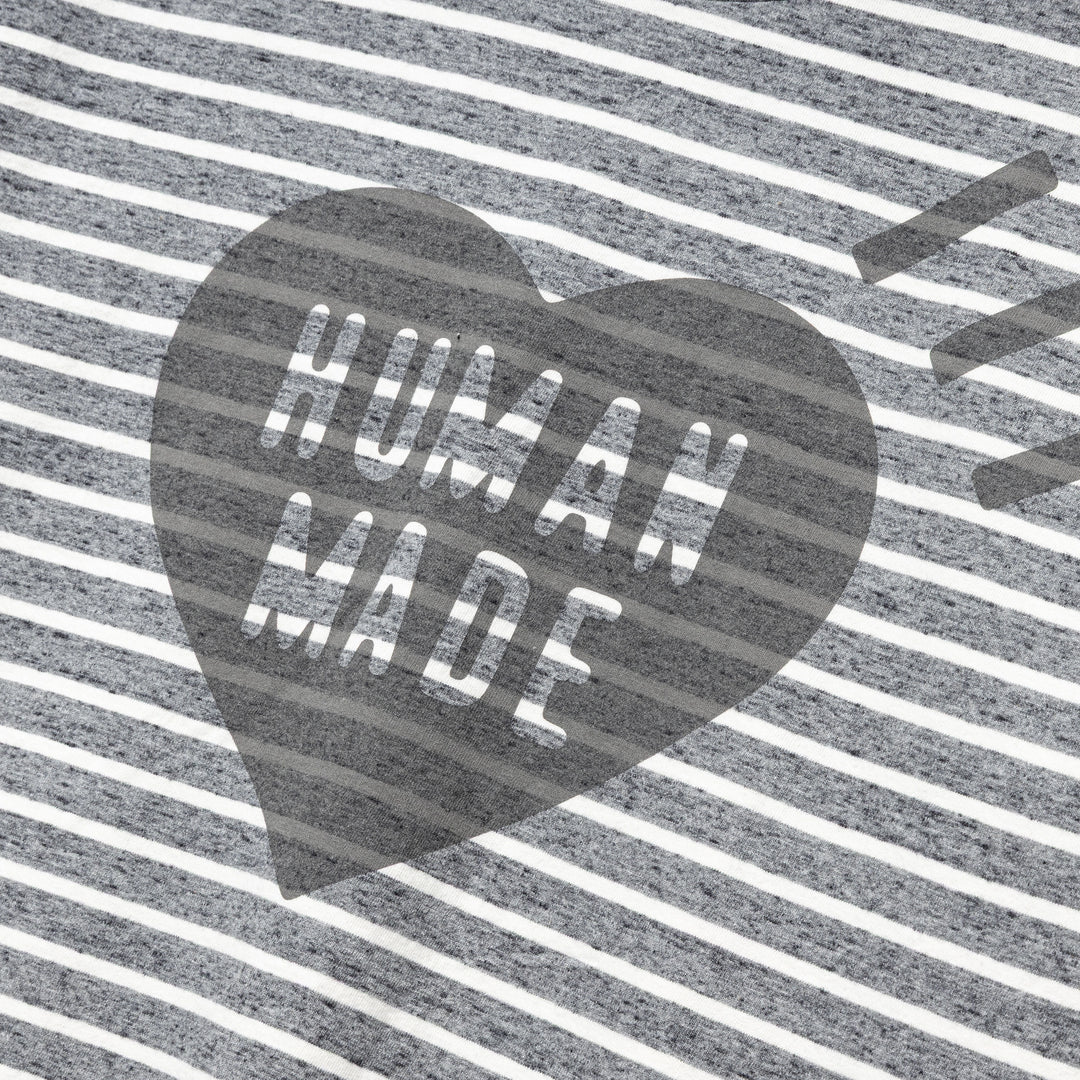 Heart Striped Tee | Grey