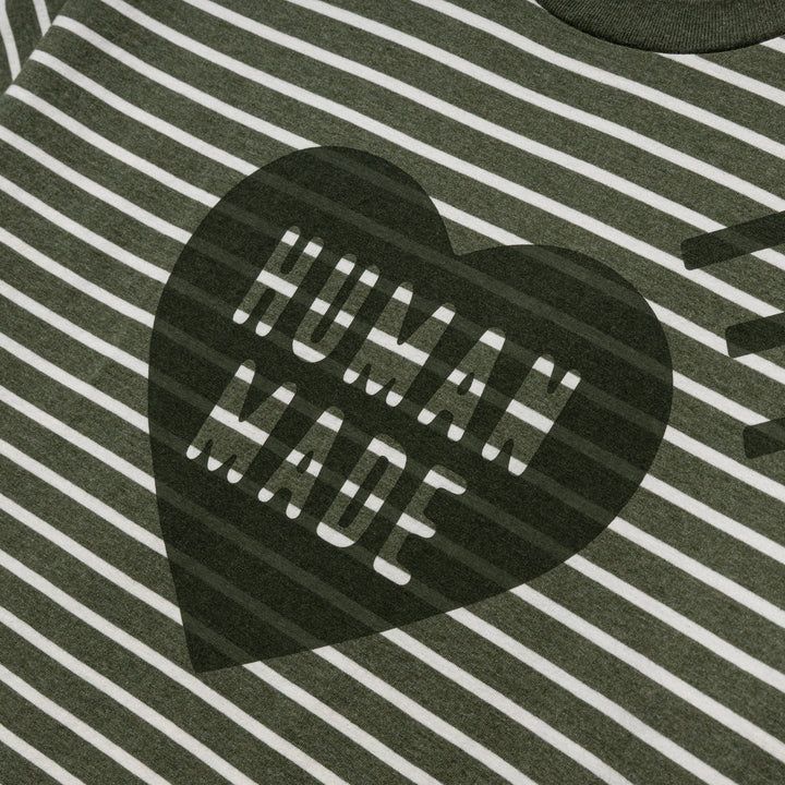 Heart Striped Tee | Olive