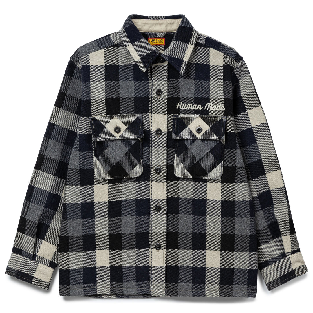 Wool Check Shirt Jacket | Black