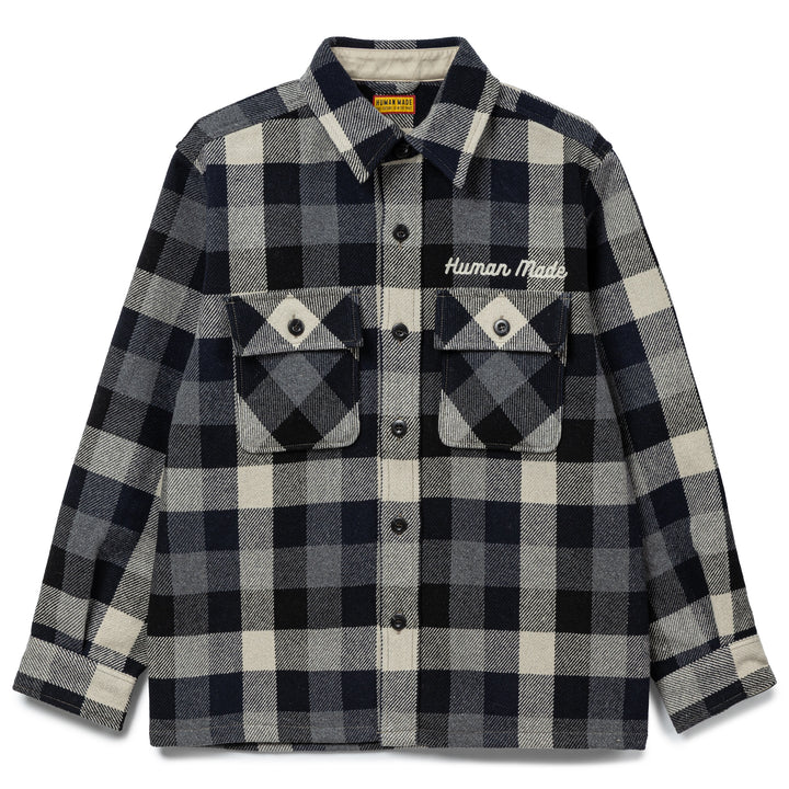 Wool Check Shirt Jacket | Black