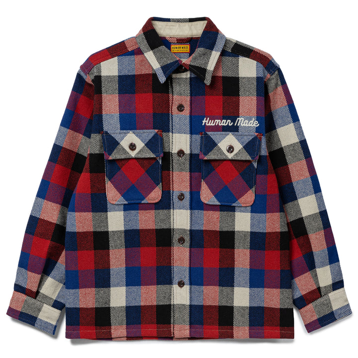 Wool Check Shirt Jacket | Red