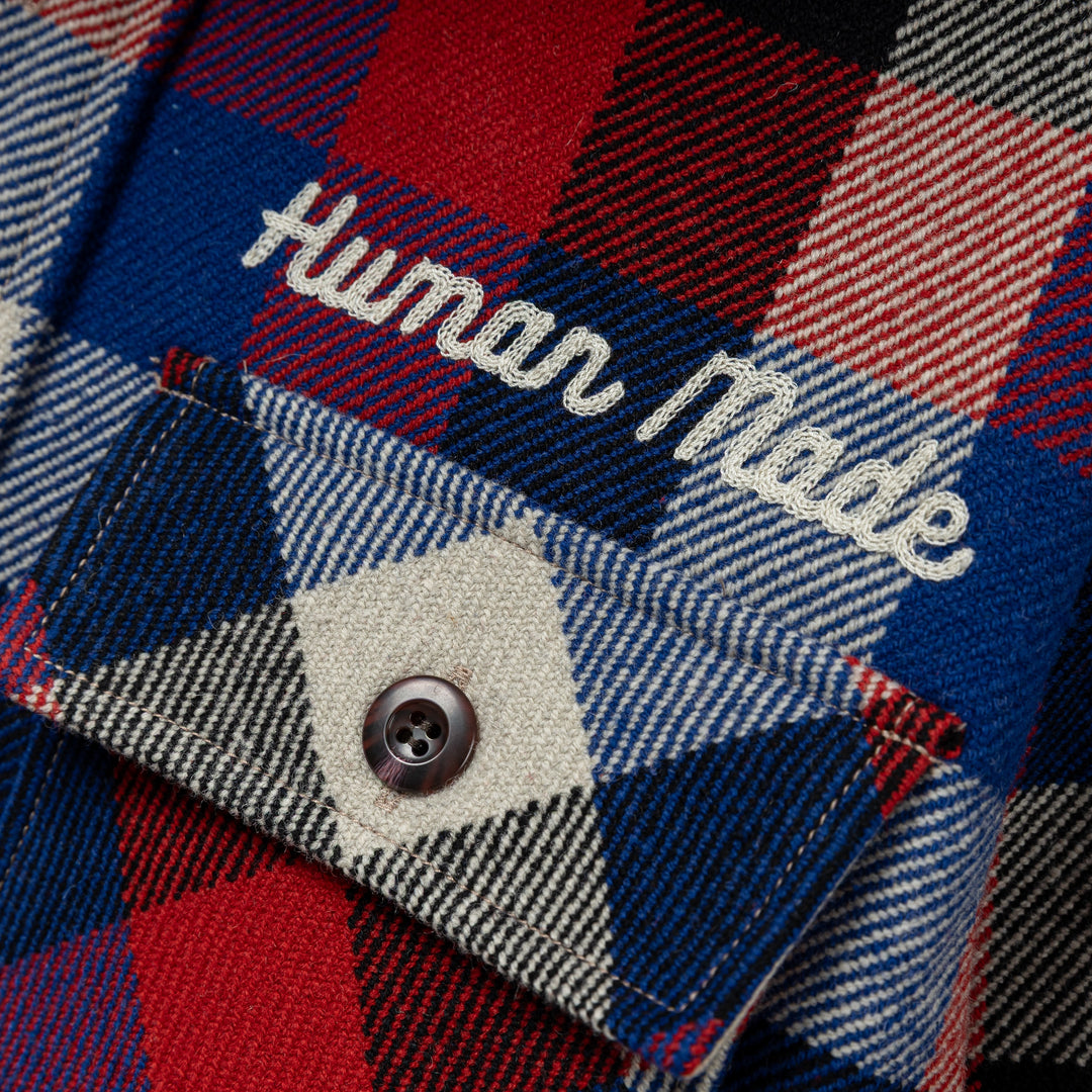 Human Made Wool Check Shirt Jacket | Red Human Made Wool Check Shirt Jacket | Red