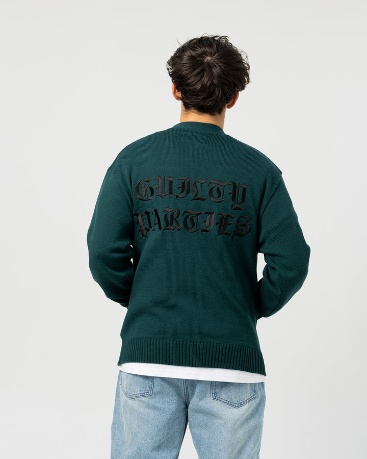 Lettered Cardigan | Green