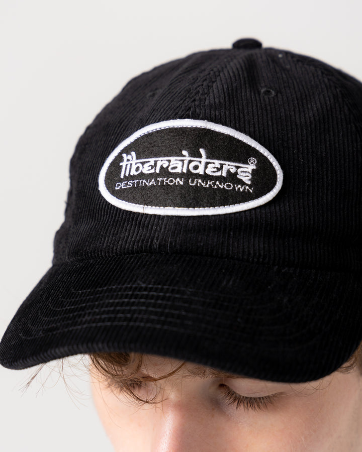 Oval Logo Corduroy Cap | Black