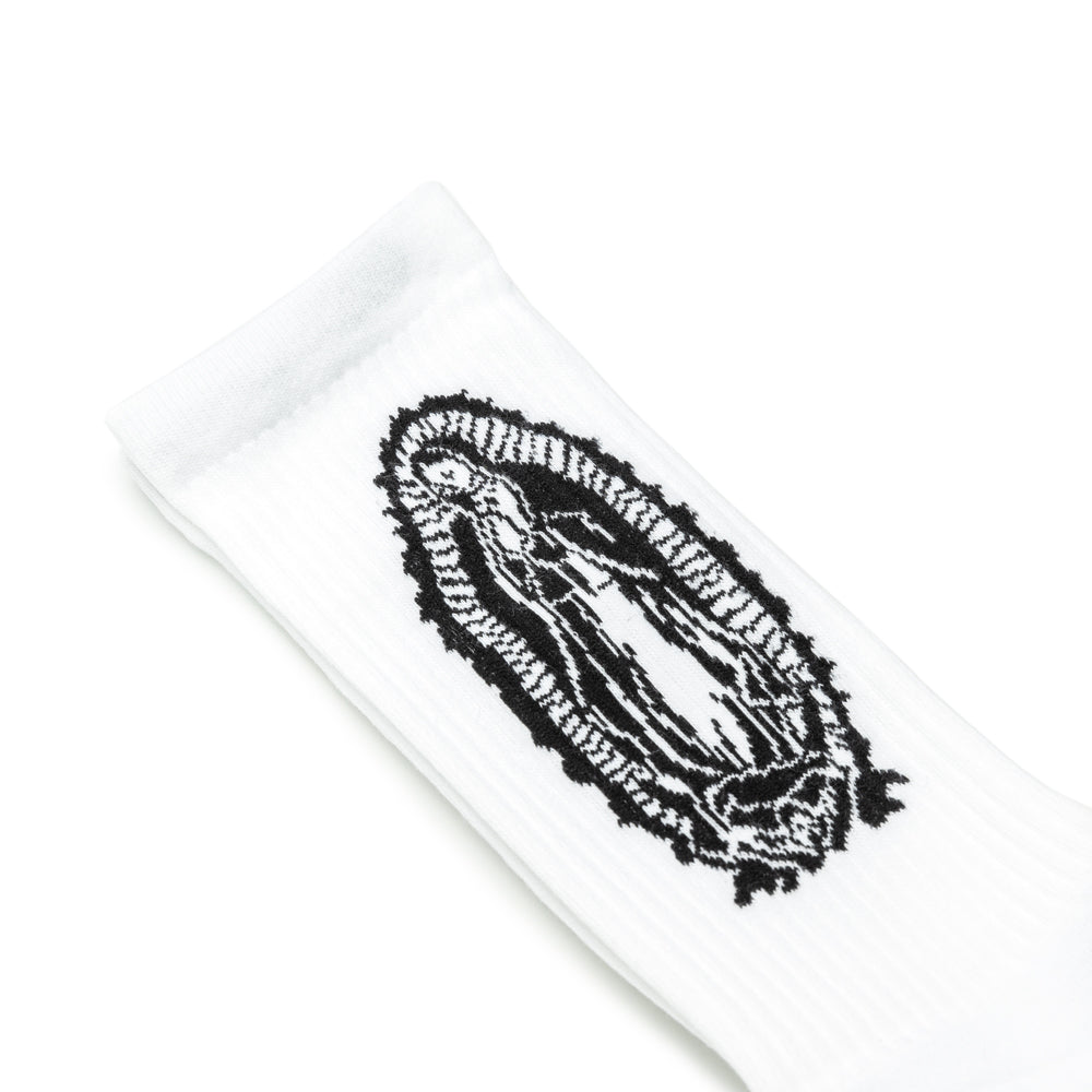 Maria Jacquard Socks | White