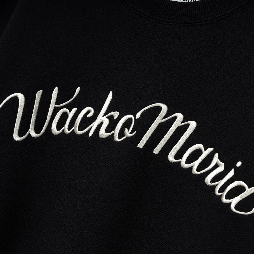 Wacko Maria Middle Weight Crew Neck Sweatshirt (Type-1) | Black Wacko Maria Middle Weight Crew Neck Sweatshirt (Type-1) | Black