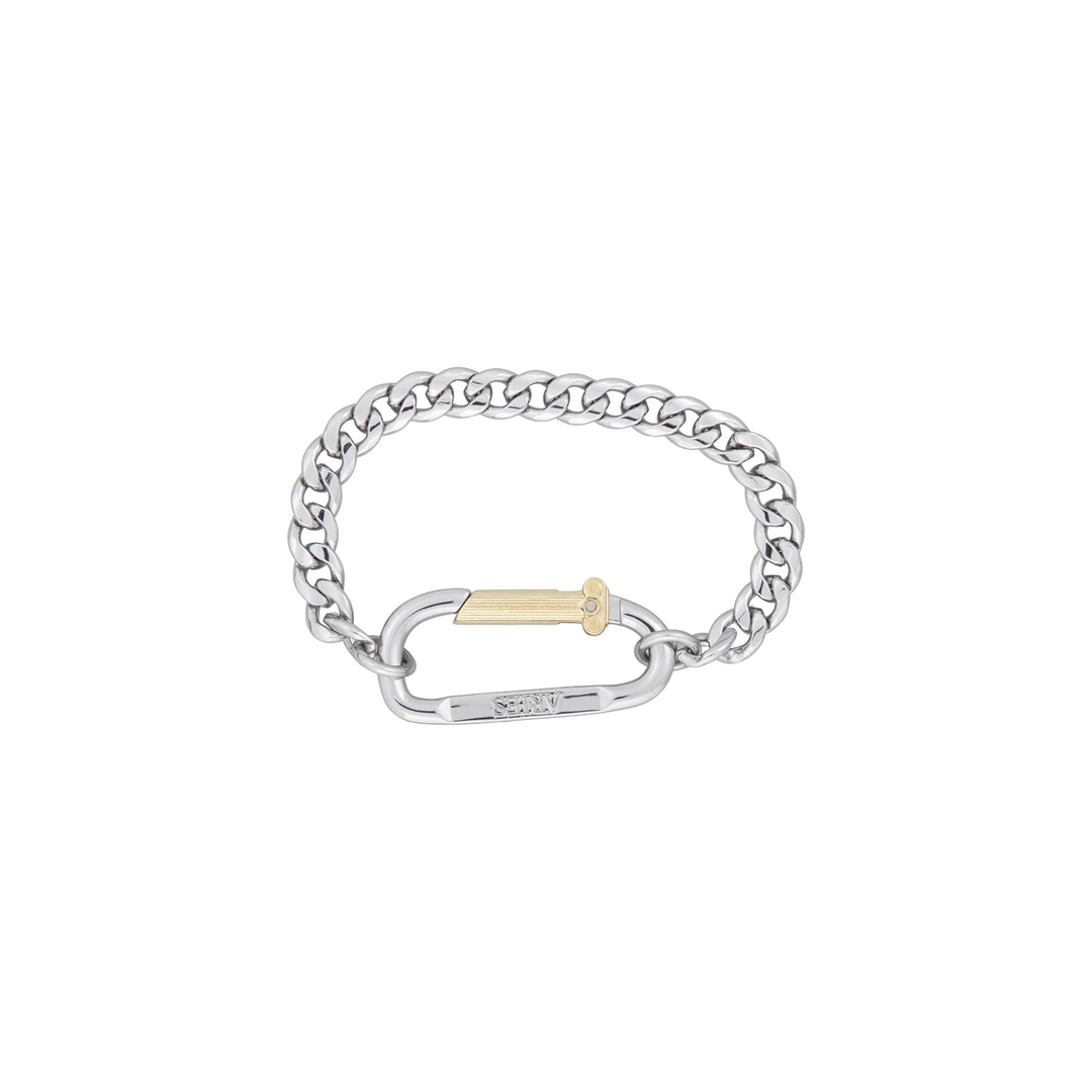 Mini Carabiner Chain Bracelet | Silver