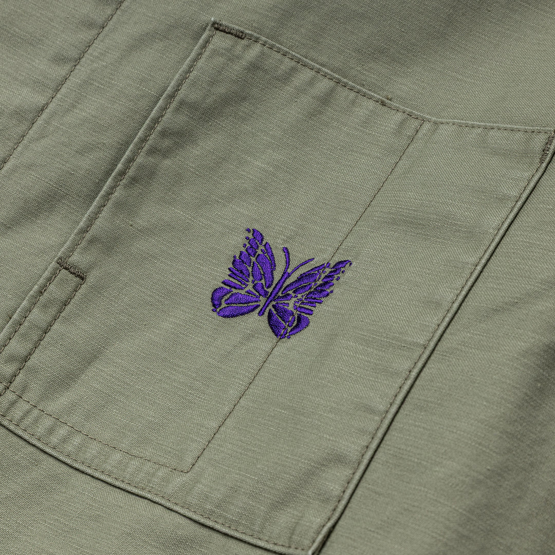 Reversed Sateen Coverall | Olive