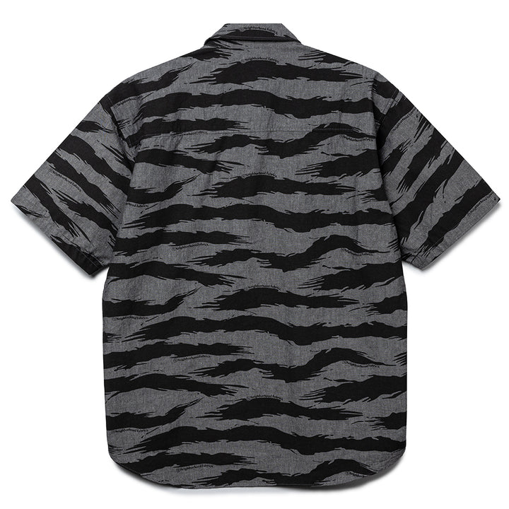 Camo Pattern Chambray Shirt | Black