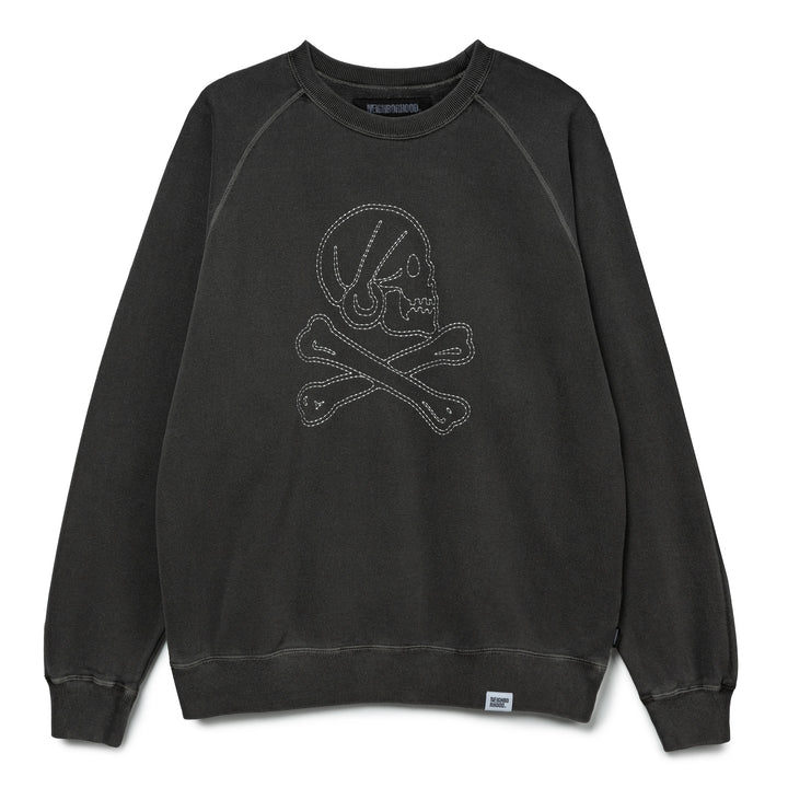 Pigment Dyed Sweat Shirt LS | Black