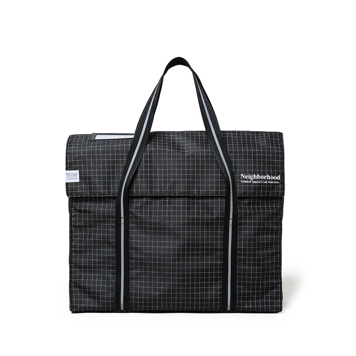 Reflective Flap Tote Bag | Black