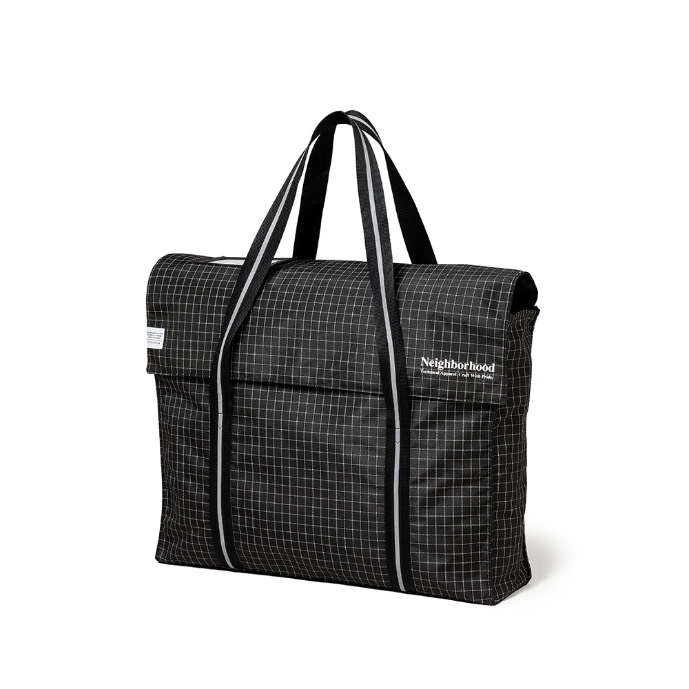 Reflective Flap Tote Bag | Black