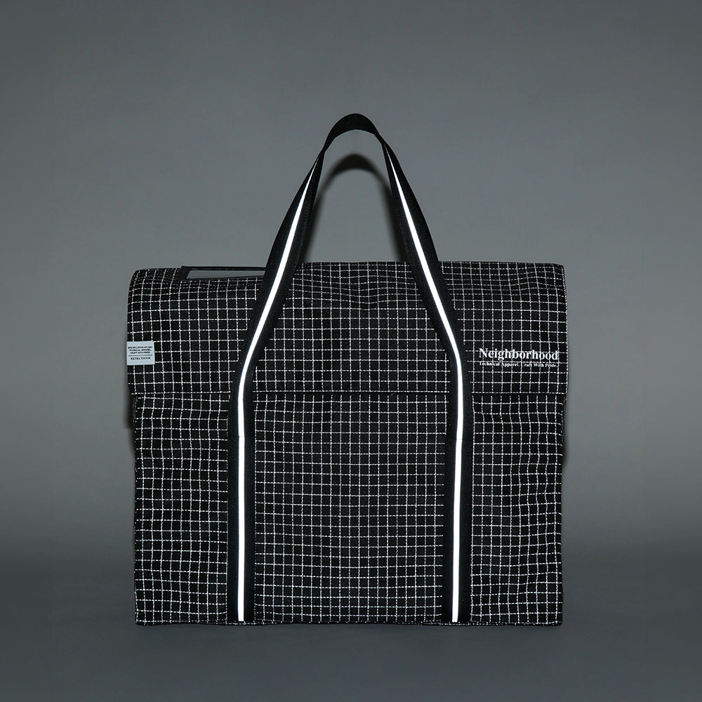 Reflective Flap Tote Bag | Black