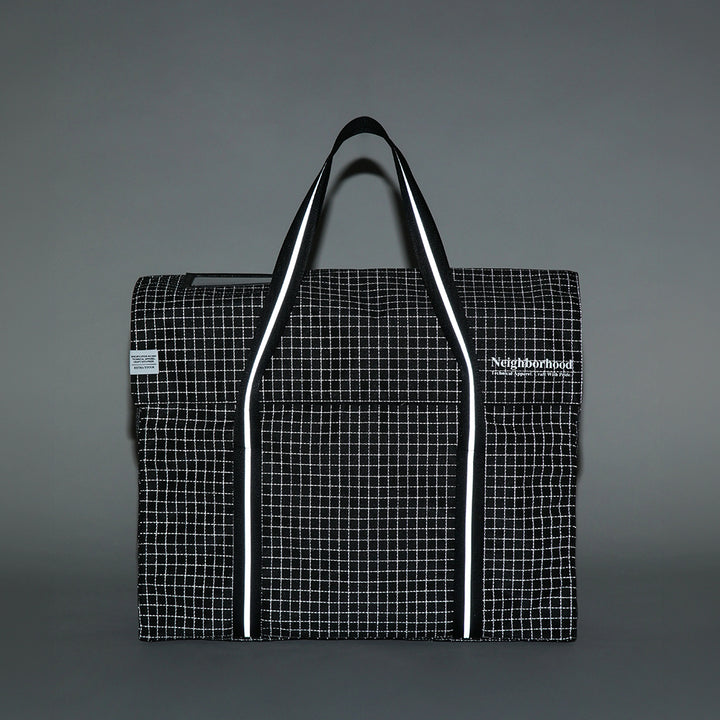 Reflective Flap Tote Bag | Black