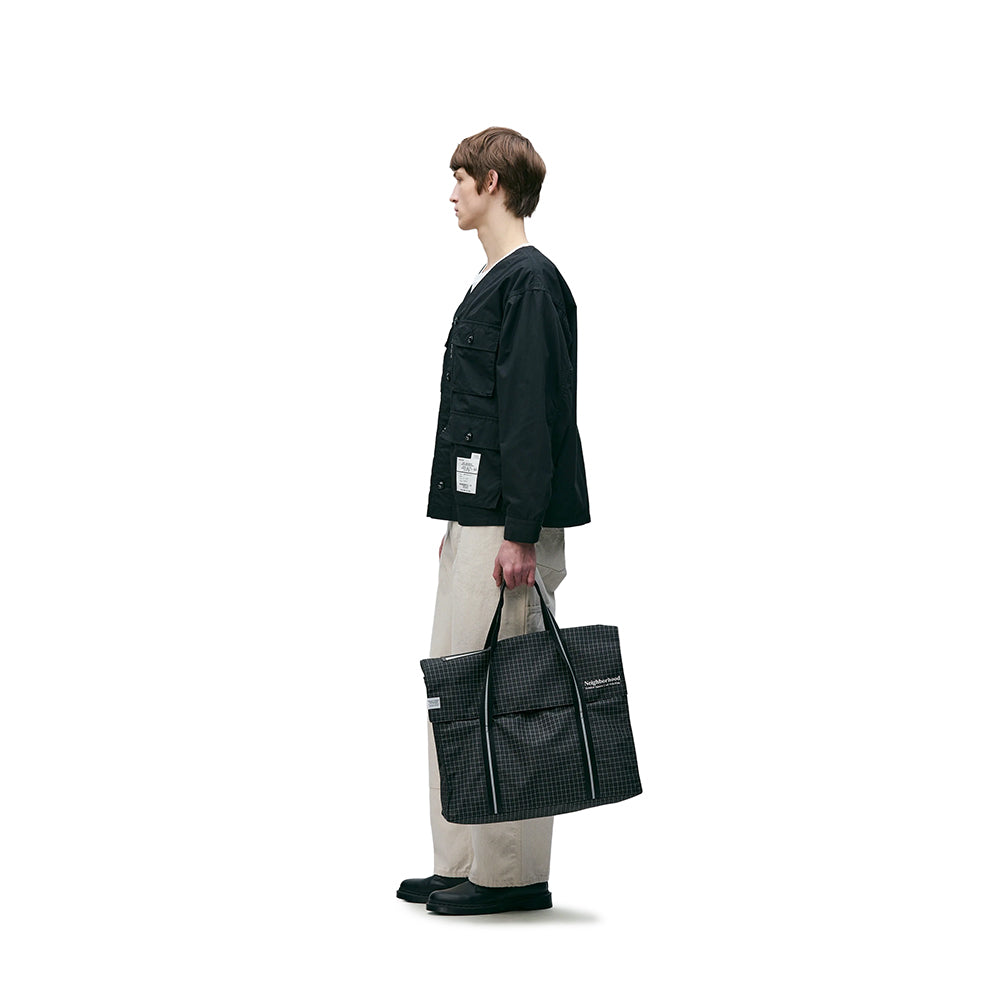 Reflective Flap Tote Bag | Black