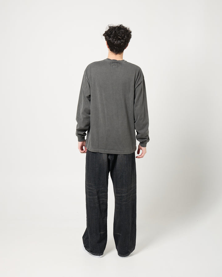 Washed Denim DP Wide Pants | Black