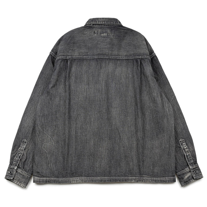 Washed Denim L/S Shirt | Black