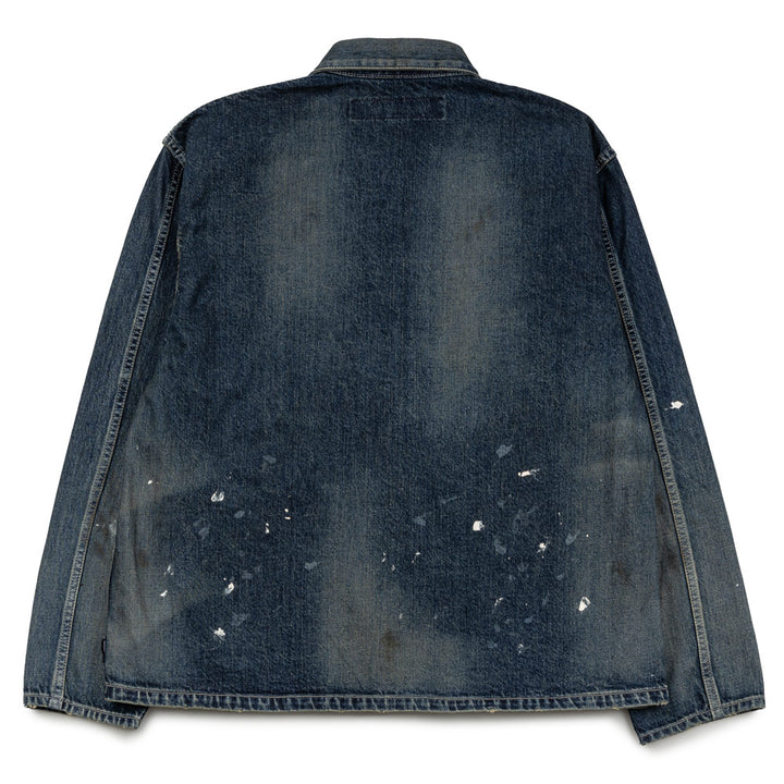 Washed Short Coverall Jacket | Indigo
