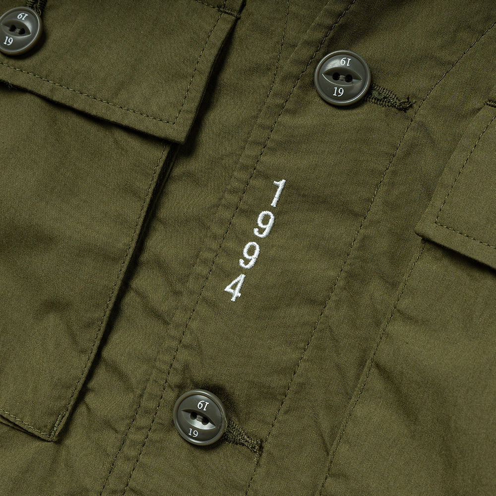 No Collar Utility Jacket | Olive