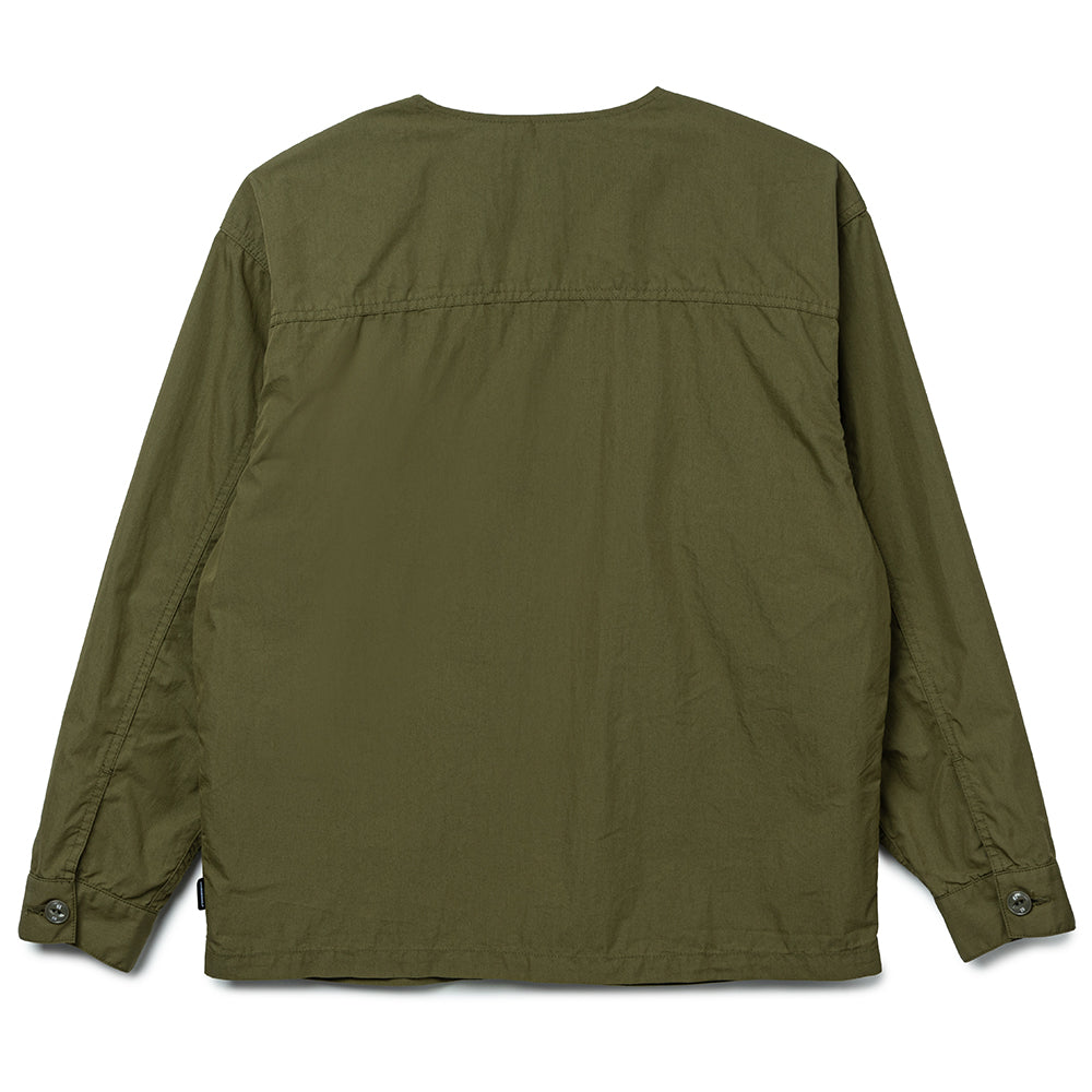 No Collar Utility Jacket | Olive