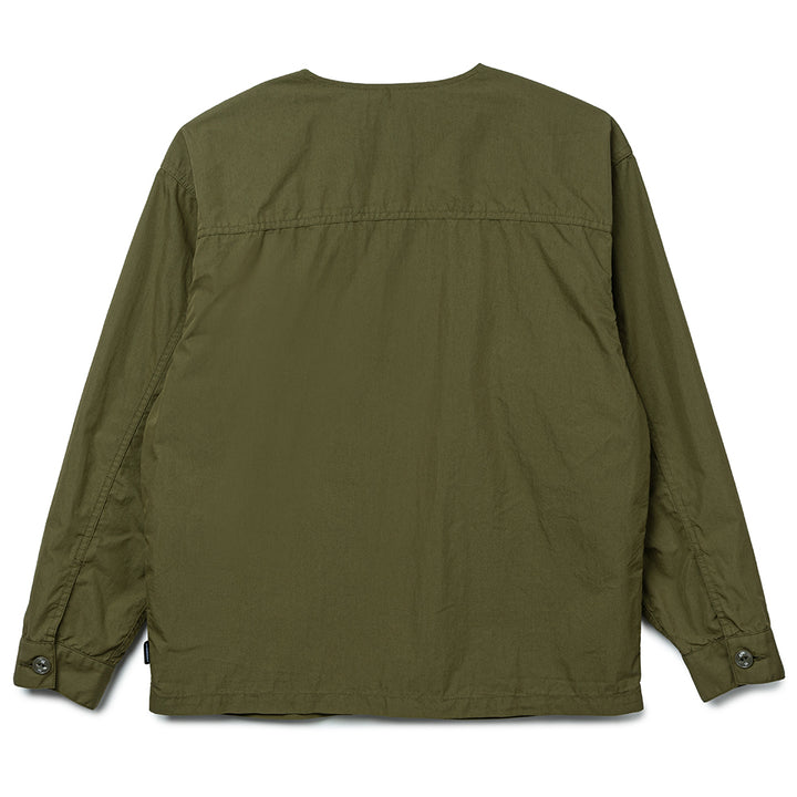 No Collar Utility Jacket | Olive