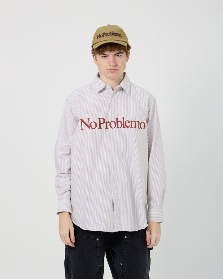 No Problemo Stripe Oxford L/S Shirt | Red