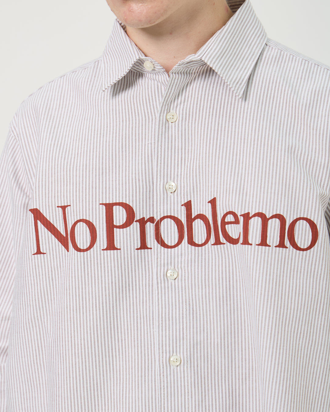 No Problemo Stripe Oxford L/S Shirt | Red