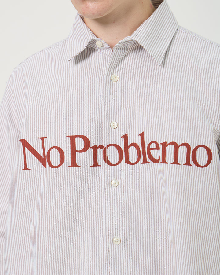No Problemo Stripe Oxford L/S Shirt | Red