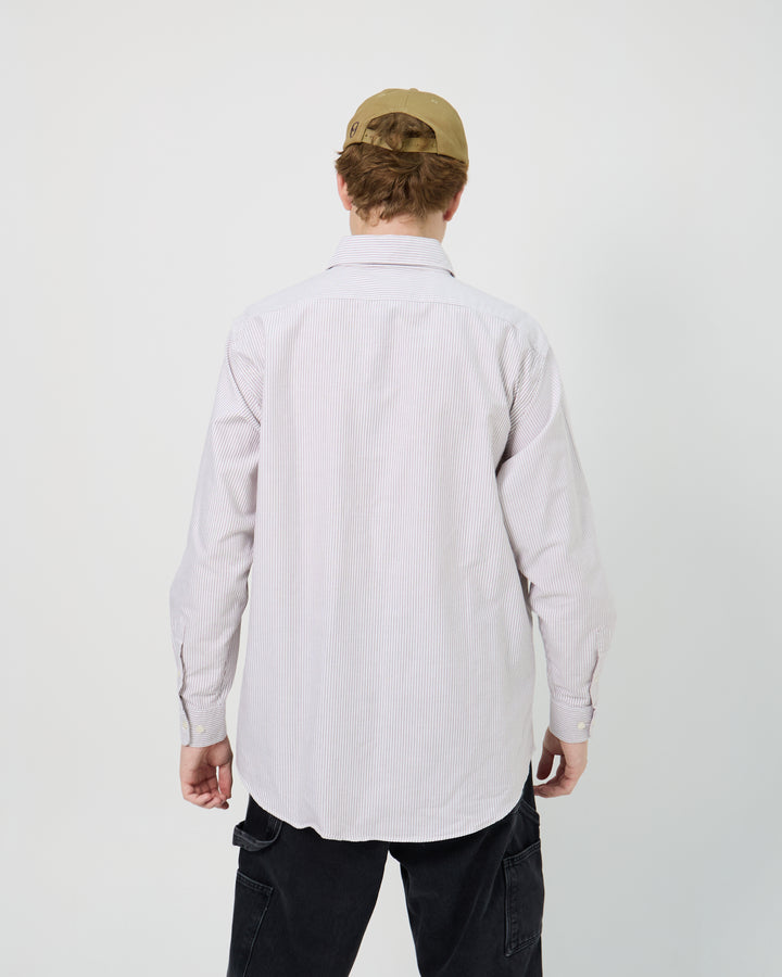 No Problemo Stripe Oxford L/S Shirt | Red