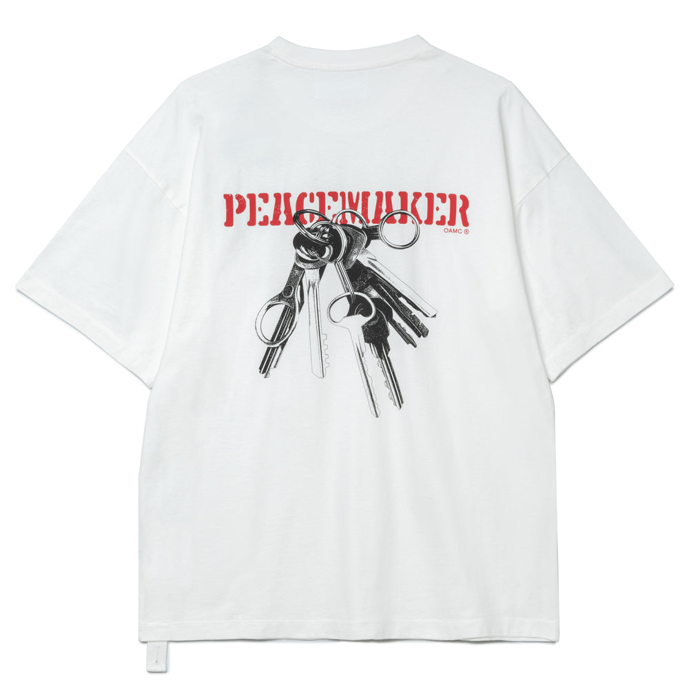 OAMC Peacemaker Keys Oversized Tee | White