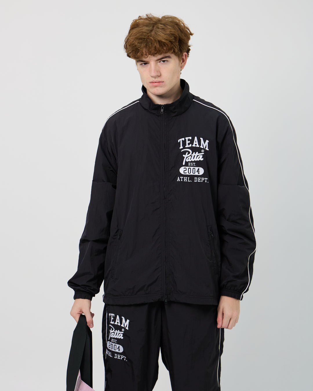 Athletic Nylon Track Jacket | Black