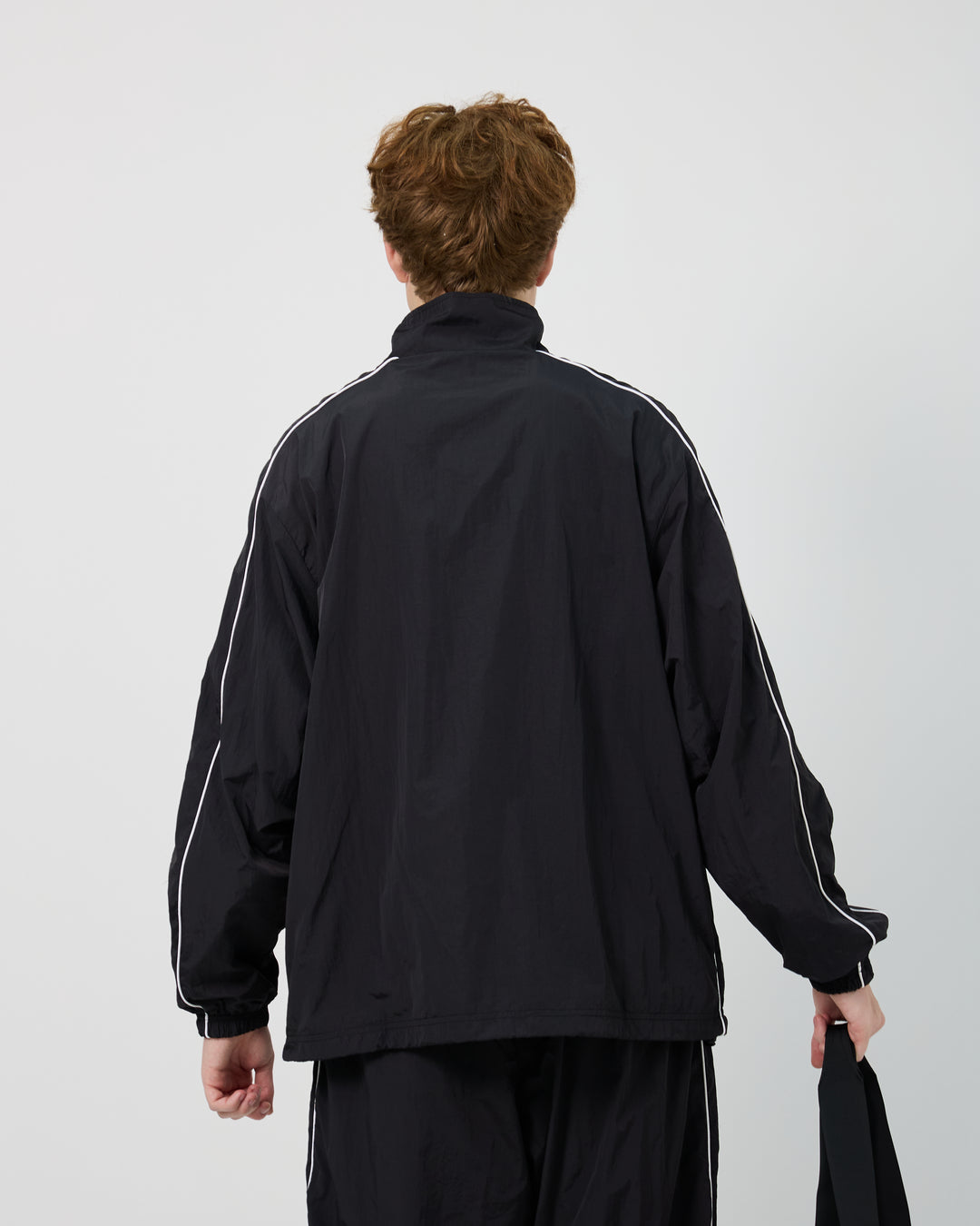 Athletic Nylon Track Jacket | Black