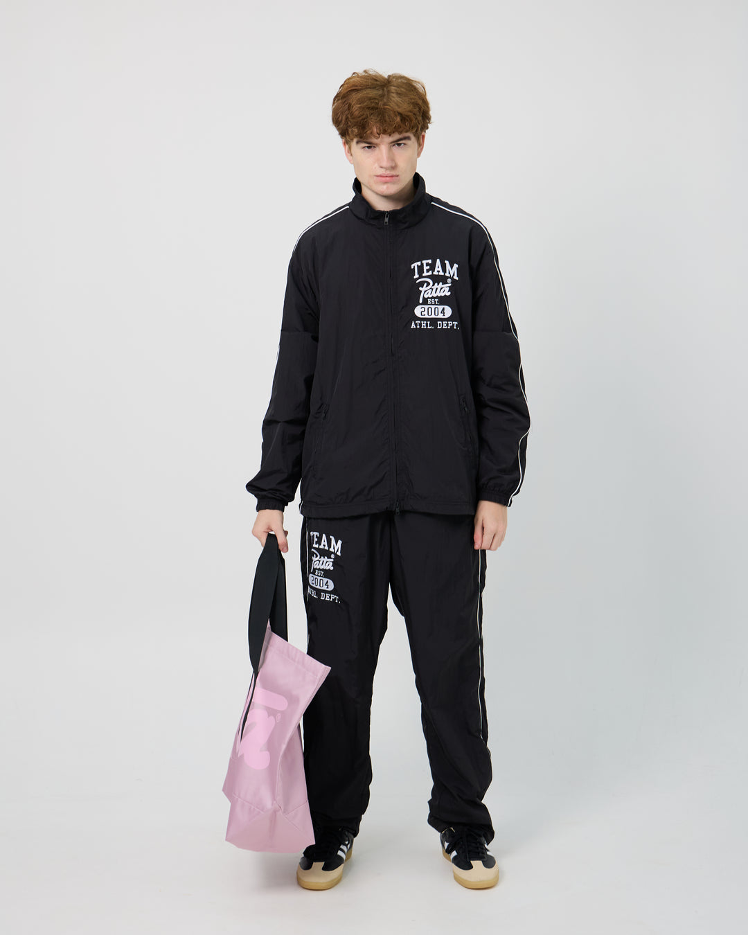 Athletic Nylon Track Jacket | Black