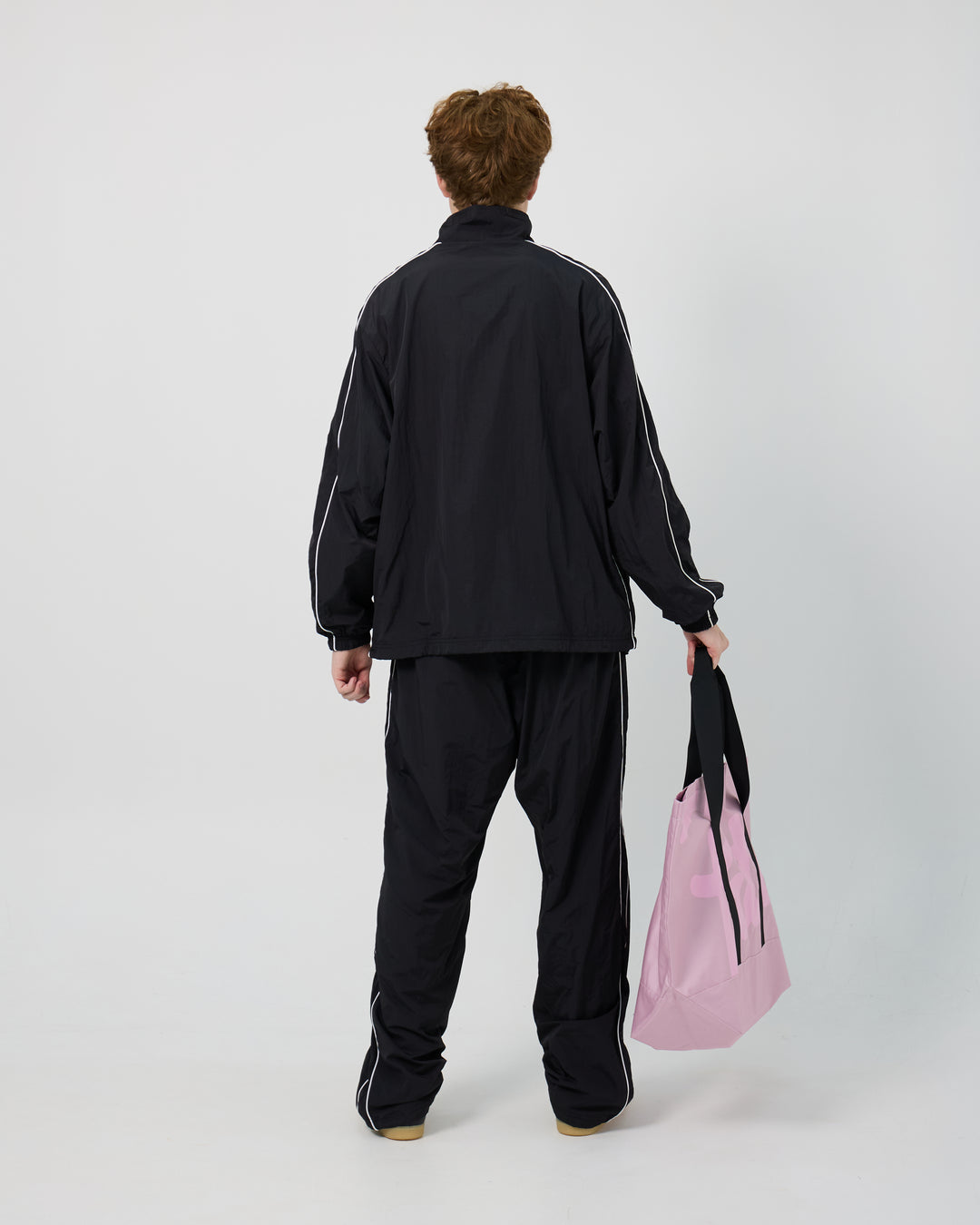 Athletic Nylon Track Pants | Black