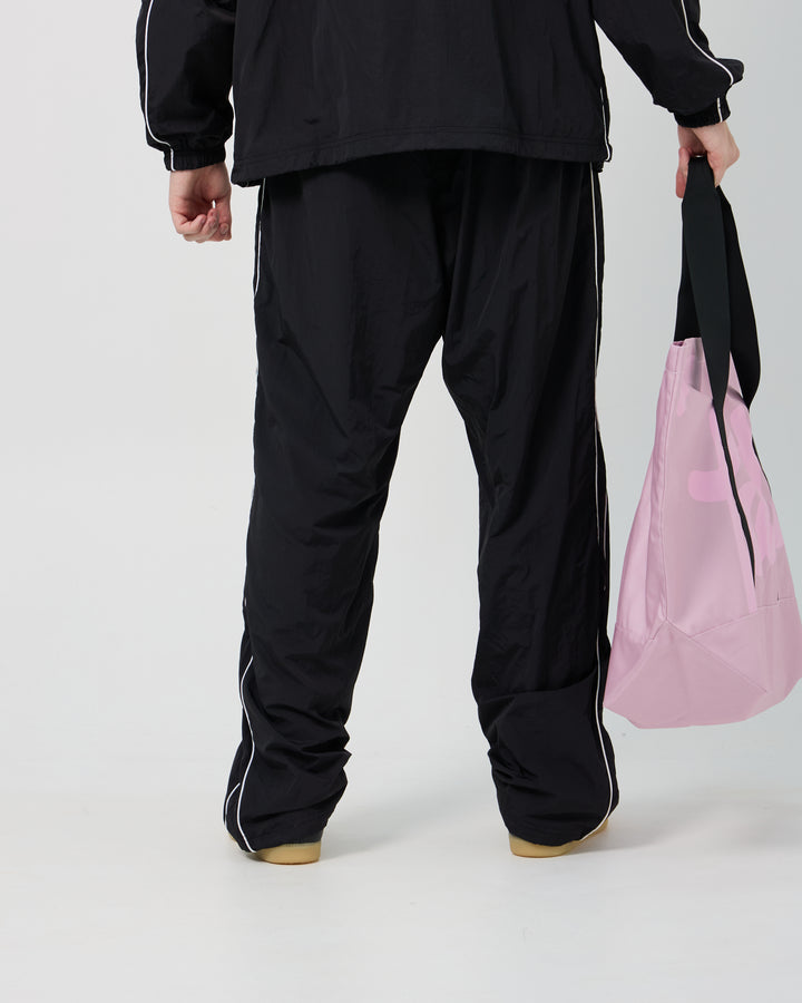 Athletic Nylon Track Pants | Black
