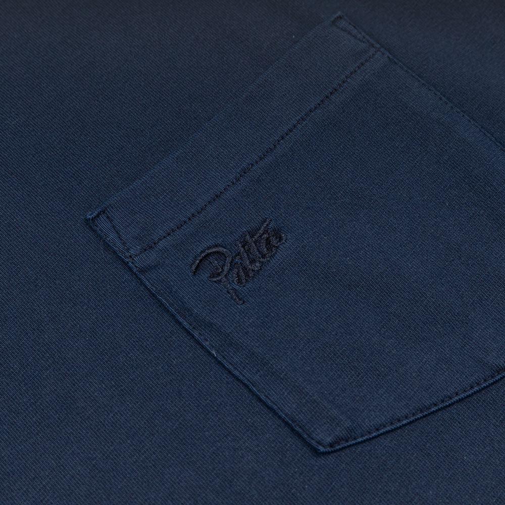 Basic Washed Pocket Tee | Black Iris